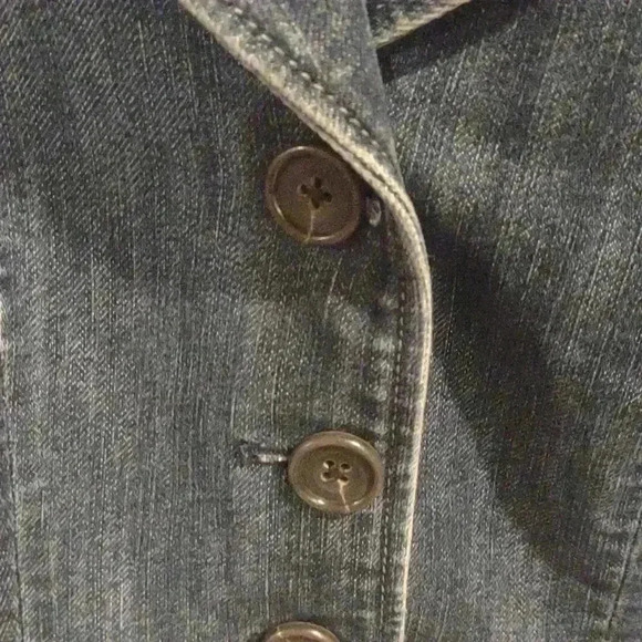 Ann Taylor 3 button denim lined jacket women's 2 - Picture 2 of 5